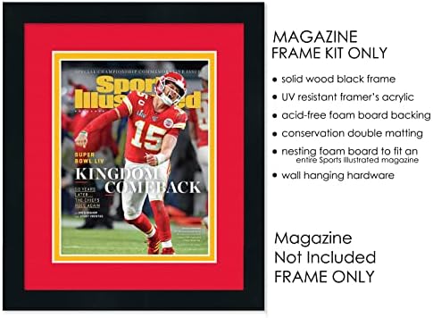 מסגרת 8x10.5 למגזין Sports Illustrated | אדום חומצה אדום על מחצלת צילום כפולה מוזהבת | מסגרת תמונה עמידה בפני
